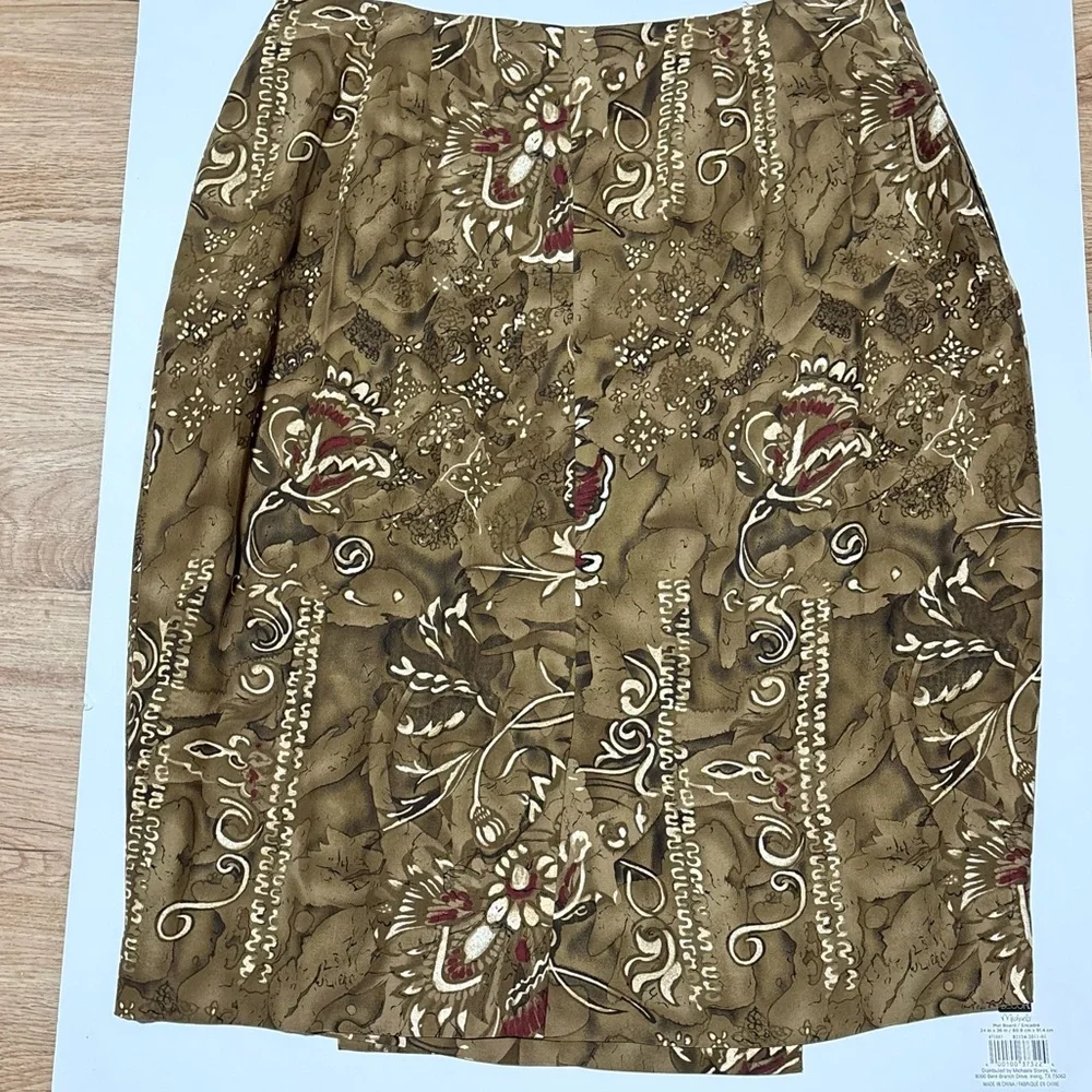 100% silk 90s boho earthy goth wrap skirt, Dana Buchman size 14 - Picture 2 of 11